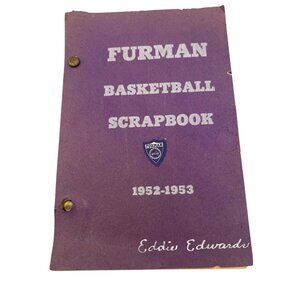 1952-1953 Furman Basketball Scrapbook w/ Frank Selvy Articles & Team Stats